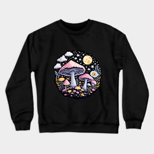 Cute Mushrooms Starry Sky Crewneck Sweatshirt